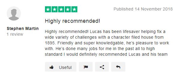 Highly recommended! Highly recommended! Lucas has been lifesaver helping fix a wide variety of challenges with a character filed house from 1895. Friendly and super knowledgable, he’s pleasure to work with. He’s done many jobs for me in the past all to high standard I would definitely recommended Lucas and  LMDEC LTD Team