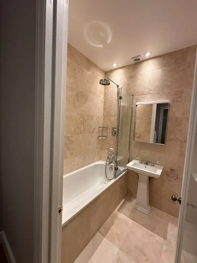 Kensington Chandelier Marble Bathroom