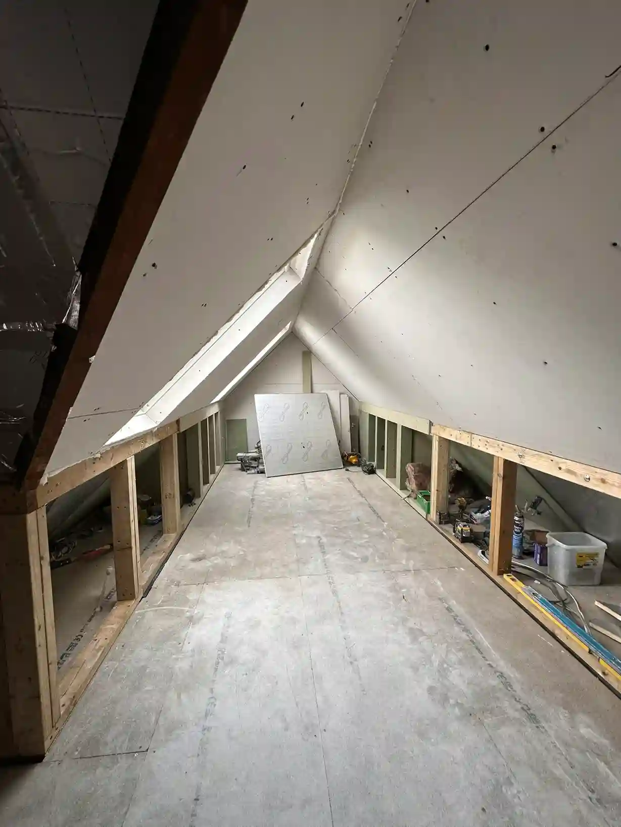 Dulwich Loft & Attic Conversion in Progress Timber Framing & Plasterboarding